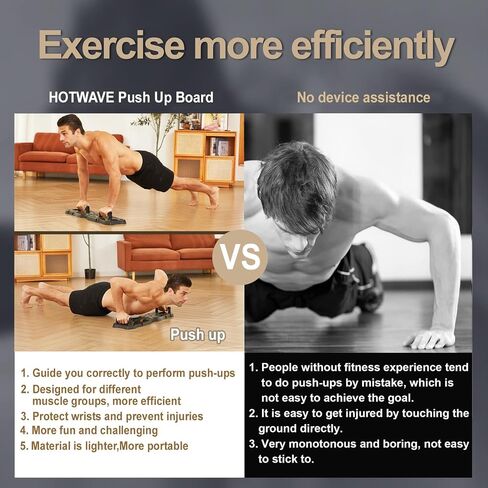 HOTWAVE Push Up Board, Portable Pushup Board for Men, Foldable Push-up Board, Multifunctional Push Up Board 20 in 1 at Home Gym, Pushup Handles for Chest Muscle Exercise Strength Training Equipment in Saudi Arabia