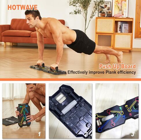 HOTWAVE Push Up Board, Portable Pushup Board for Men, Foldable Push-up Board, Multifunctional Push Up Board 20 in 1 at Home Gym, Pushup Handles for Chest Muscle Exercise Strength Training Equipment in Saudi Arabia