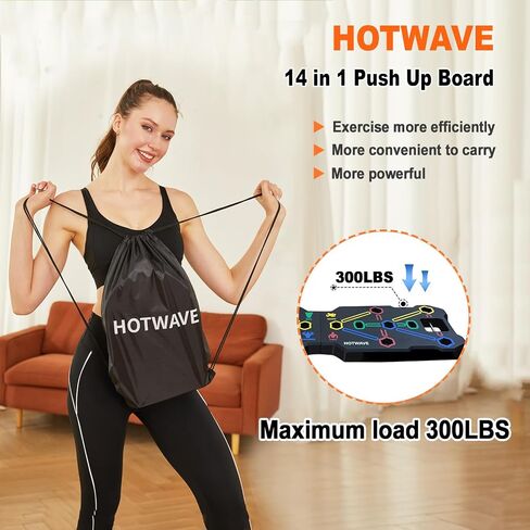 HOTWAVE Push Up Board, Portable Pushup Board for Men, Foldable Push-up Board, Multifunctional Push Up Board 20 in 1 at Home Gym, Pushup Handles for Chest Muscle Exercise Strength Training Equipment in Saudi Arabia