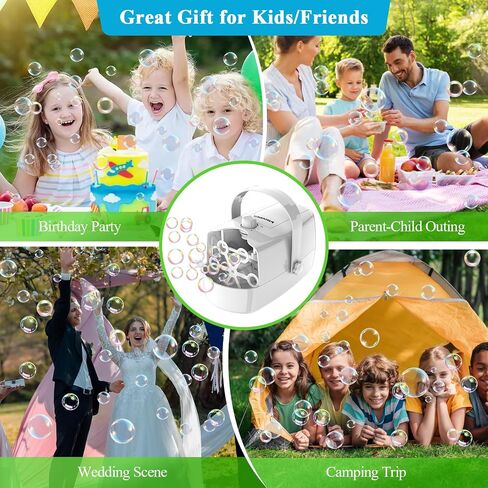 Bubble Machine, 3 in 1 Bubble Maker, Bubble Blower with Replaceable Bubble Wands, 18000+ Bubbles Per Minute, Operated by Plug-in or Batteries, Bubble Toys for Indoor Outdoor Birthday Party in Saudi Arabia