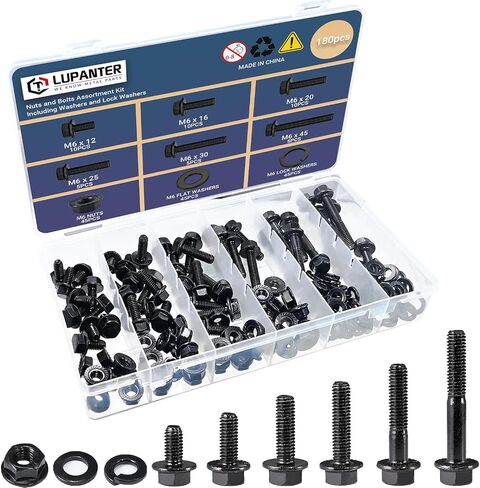 M6-1.0 x 16 mm Flanged Hex Head Bolts Flange Hexagon Screws, Full Thread, Alloy Steel, Zinc Plated, Quantity 20 in Kuwait