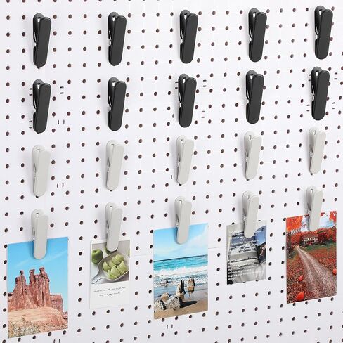 10 Pcs Pegboard Accessories Clips White Pegboard Clips Metal Accessories Hooks Attachment for Crafts Kitchen Bathroom Living Room Office Wall Organize Storage Display Decoration (White) in Saudi Arabia