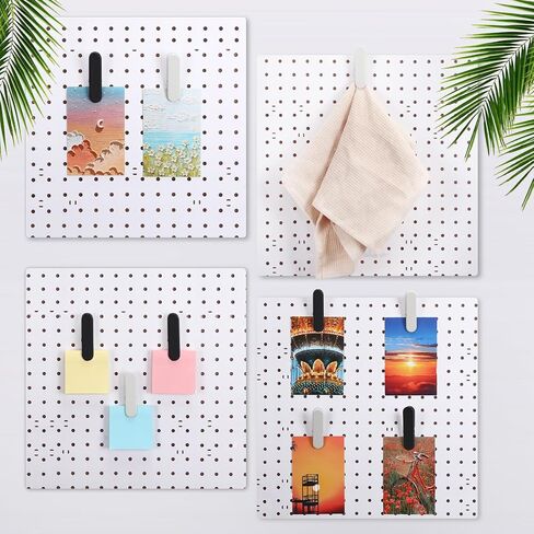 10 Pcs Pegboard Accessories Clips White Pegboard Clips Metal Accessories Hooks Attachment for Crafts Kitchen Bathroom Living Room Office Wall Organize Storage Display Decoration (White) in Saudi Arabia