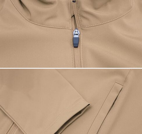 vkwear Women's Classic Soft Shell Water Resistant Fleece Lined Zipper Track Jacket (Silver, XL) in Kuwait