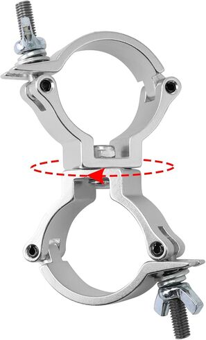 QWORK Lighting Truss Swivel Coupler, 10 Pack 1.89-2" DJ Lighting Clip, 220 lbs Heavy Duty Aluminum Stage Light Truss Rotary Joint, Silver in Saudi Arabia