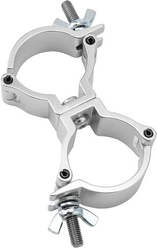 QWORK Lighting Truss Swivel Coupler, 10 Pack 1.89-2" DJ Lighting Clip, 220 lbs Heavy Duty Aluminum Stage Light Truss Rotary Joint, Silver in Saudi Arabia