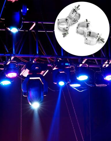 QWORK Lighting Truss Swivel Coupler, 10 Pack 1.89-2" DJ Lighting Clip, 220 lbs Heavy Duty Aluminum Stage Light Truss Rotary Joint, Silver in Saudi Arabia