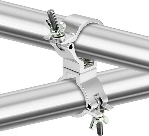 QWORK Lighting Truss Swivel Coupler, 10 Pack 1.89-2" DJ Lighting Clip, 220 lbs Heavy Duty Aluminum Stage Light Truss Rotary Joint, Silver in Saudi Arabia