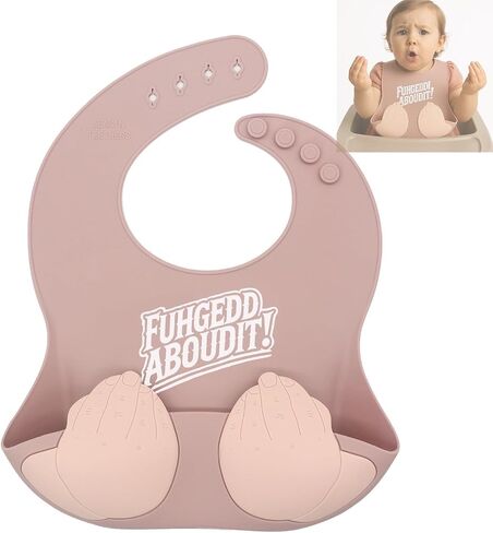 Teasin' Teethers Funny Italian Silicone Baby Bib with Pocket Food Catcher for Toddlers and Infants Funny Baby Bib Gift in Saudi Arabia