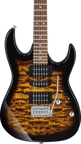 Ibanez grx70qa rg gio electric guitar - حزمة انفجار زمرد شفاف مع مكبر للصوت ، حقيبة أزعج ، موالف ، كابل ، اختيارات ، قرص DVD التعليمي أوستن بازار ، وقطعة تلميع in Saudi Arabia