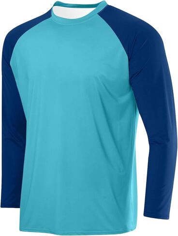 قميص رجالي طويل الأكمام من Rash Guard، كلاسيكي برقبة دائرية، بيسبول راجلان لصيد السمك، سريع الجفاف، تي شيرت رياضي للتمرين in Saudi Arabia