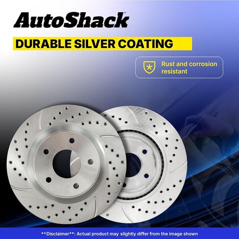 Autoshack Black Hat حفر ودوارات فرامل متداول في فرامل فرامل أمامية من الفئة 2004-2008 FORD F-150 2006-2008 LINCOLN MARK LT 4.2L 4.6L 5.4L V6 V8 4WD AWD RWD PR64111LR in Kuwait