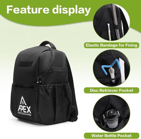 Lite Disc Golf Bag, Disc Golf Backpack Holds Over 18 Discs, with Foldable Support Panels & Accessories Pouch & Water Bottle Holder in Saudi Arabia