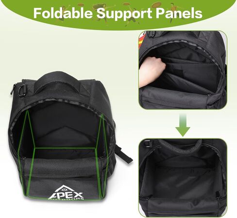 Lite Disc Golf Bag, Disc Golf Backpack Holds Over 18 Discs, with Foldable Support Panels & Accessories Pouch & Water Bottle Holder in Saudi Arabia