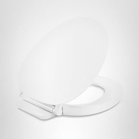 KOHLER 57777-WCF-0 Cymbal ReadyLatch Quiet-Close Soft Close Toilet Seat Elongated, Flexible CoreFlex Material, Wider Toilet Seat Surface, Home Essentials, White in Saudi Arabia