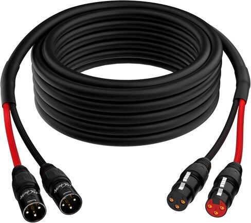 كابلات XLR Snake ذات قناتين بطول 10 أقدام، كابل ميكروفون XLR ملون ذكر إلى أنثى مع مرمز بالألوان، للتسجيل والاستديوهات والبث المباشر والخلاطات وأنظمة IEM والميكروفون in Kuwait