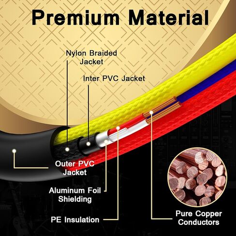 كابلات XLR Snake ذات قناتين بطول 10 أقدام، كابل ميكروفون XLR ملون ذكر إلى أنثى مع مرمز بالألوان، للتسجيل والاستديوهات والبث المباشر والخلاطات وأنظمة IEM والميكروفون in Kuwait