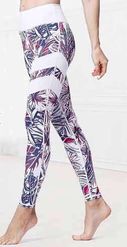 سراويل اليوغا النسائية عالية الخصر المطبوعة تجريب الجوارب سليم صالح طماق Activewear مع التحكم في البطن وتصميم تمتد in Saudi Arabia