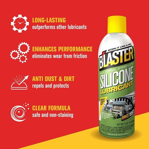 B'laster 6-16-SL Industrial Strength Silicone Lubricant with Long Lasting Non-evaporating Formula Eliminates Wear from Constant Friction, 11 Ounces, Pack of 6 in Kuwait