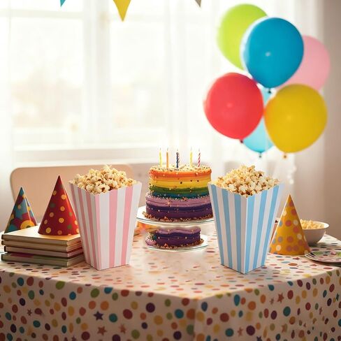 Luozzy 24 PCS Pink Blue Stripcorn Boxes Paper for Movie Movie Snack Containers in Saudi Arabia