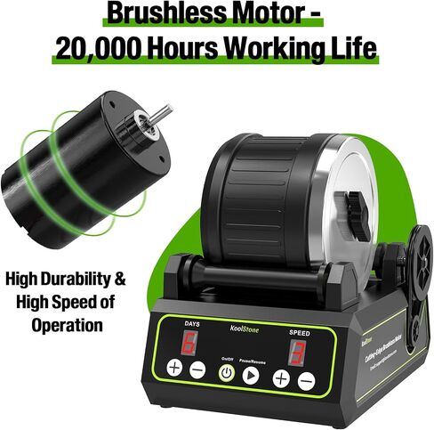 C1 Rock Tumbler Kit - Professional Large 2.5LB Capacity, Up to 5X More Noise Cancelling, Adjustable Timer & Speed with Full Accessories & Memory Function, Ideal for Adults Kids in Saudi Arabia