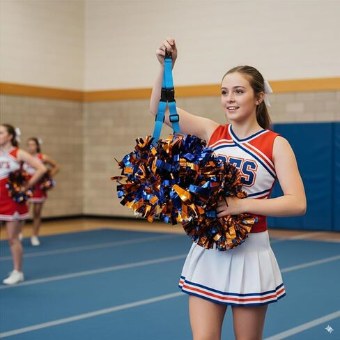 2 حزمة بوم بوم حامل لمقدمي المشجعين - ملحقات حزمة حقيبة ظهر قابلة للتعديل ل POMS Cheer - تشجيع POM Holder Gear For Cheer Teams in Kuwait