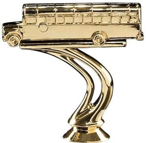 Crown Awards School Bus Trophies with Custom Engraving, 4.75" Personalized Gold School Bus Trophy On Black Base 1 Pack Prime in Saudi Arabia