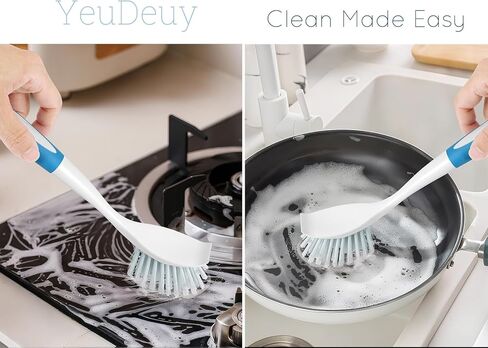 Dish Brush, Dish Scrubber & Kitchen Scrub Brush for Dishes, Pots, Pans, Sink, Cast Iron, Yellow-green 3 Pack in Saudi Arabia
