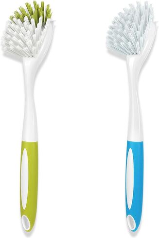 Dish Brush, Dish Scrubber & Kitchen Scrub Brush for Dishes, Pots, Pans, Sink, Cast Iron, Yellow-green 3 Pack in Saudi Arabia