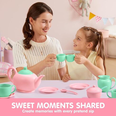 Joyin 18pcs Play Play Play Party Party Play Play Food Accessories BPA Free ، Phthalates Free ، Tea Tea Plastic ، Mini Kitchen for Kids ، Homes for Toddler Boys Girls Ages 3 4 5 6 years in Saudi Arabia