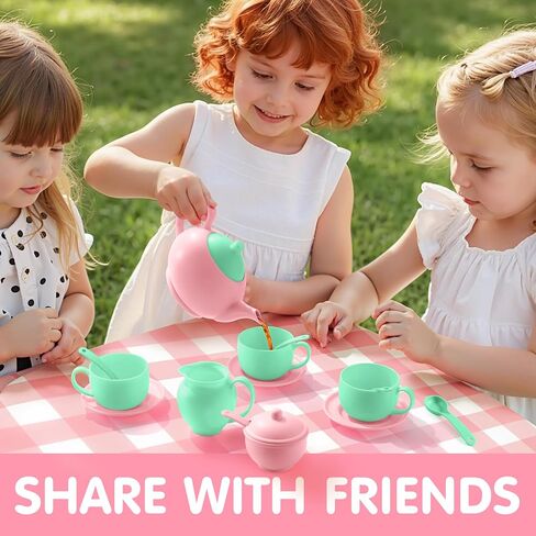 Joyin 18pcs Play Play Play Party Party Play Play Food Accessories BPA Free ، Phthalates Free ، Tea Tea Plastic ، Mini Kitchen for Kids ، Homes for Toddler Boys Girls Ages 3 4 5 6 years in Saudi Arabia