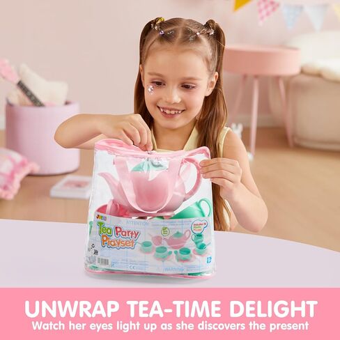 Joyin 18pcs Play Play Play Party Party Play Play Food Accessories BPA Free ، Phthalates Free ، Tea Tea Plastic ، Mini Kitchen for Kids ، Homes for Toddler Boys Girls Ages 3 4 5 6 years in Saudi Arabia