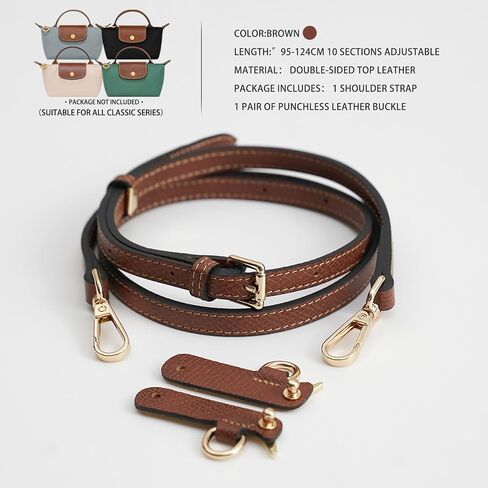 Upgraded Leather Purse Straps for Longchamp Mini Bag Conversion Kit, Bag Shoulder Strap Replacement Crossbody (Earth color, Mini) in Kuwait
