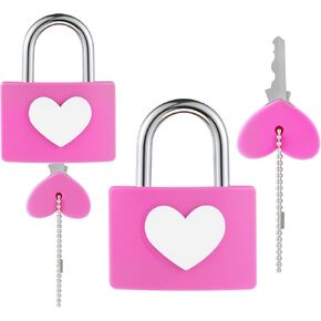 أقفال صغيرة ذات مفتاح ، قفل معادن حمراء وردية مع نمط قلب وردي لنمط صالة الألعاب الرياضية خزانات قفل تخزين الديكور/الأمتعة in Kuwait