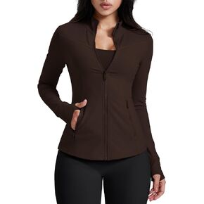 AVGO Womens Running Jackets Lightweight Slim Fit Workout Jacket Zip Up Athletic Track Gym Tops with Pockets & Thumb holes in Saudi Arabia
