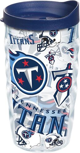Tervis NFL Tennessee Titans - مصنوع بالكامل في الولايات المتحدة الأمريكية، كوب سفر معزول بجدار مزدوج يحافظ على المشروبات باردة وساخنة، مموج 10 أونصة، كلاسيكي in Saudi Arabia