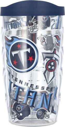 Tervis NFL Tennessee Titans - مصنوع بالكامل في الولايات المتحدة الأمريكية، كوب سفر معزول بجدار مزدوج يحافظ على المشروبات باردة وساخنة، مموج 10 أونصة، كلاسيكي in Saudi Arabia