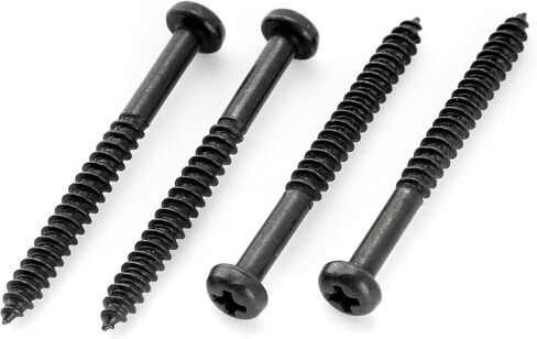 براغي خشبية من Musiclily Ultra Metric M2.5x25mm من الفولاذ المقاوم للصدأ للتركيب على شكل نصف خيط فيليبس للجيتار الكهربائي، أسود (مجموعة من 10) in Saudi Arabia