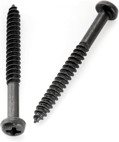 براغي خشبية من Musiclily Ultra Metric M2.5x25mm من الفولاذ المقاوم للصدأ للتركيب على شكل نصف خيط فيليبس للجيتار الكهربائي، أسود (مجموعة من 10) in Saudi Arabia