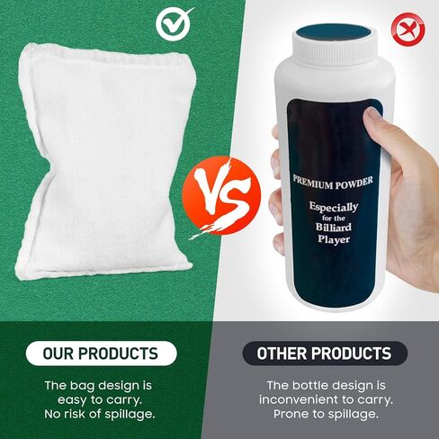4pcs pack billiard talc powder bags مسحوق اليد الجاف المحمولة للبلياردو الرطوبة الذين يمتصون التلك الحقيبة الآمنة سهلة تحمل قبضة محسنة in Kuwait