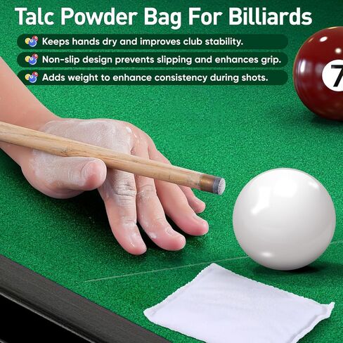 4pcs pack billiard talc powder bags مسحوق اليد الجاف المحمولة للبلياردو الرطوبة الذين يمتصون التلك الحقيبة الآمنة سهلة تحمل قبضة محسنة in Kuwait