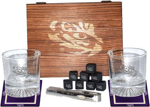 The Memory Company | Licensed NCAA Giftable Team Glass Set with Cubes and Coasters in Saudi Arabia