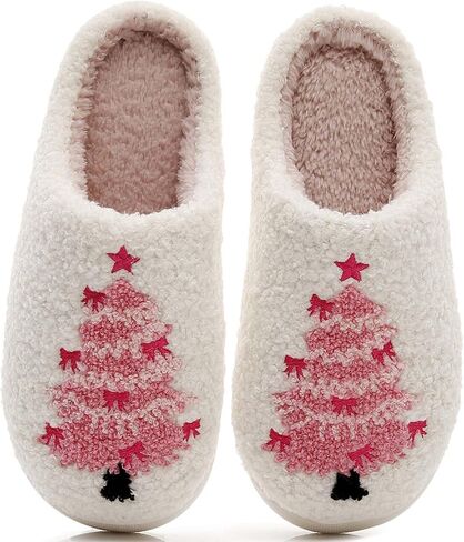 Christmas Slippers For Women Men Women's Cozy House Slippers With a Classic Plaid Pattern In Red And Black For Christmas Indoor Outdoor in Saudi Arabia