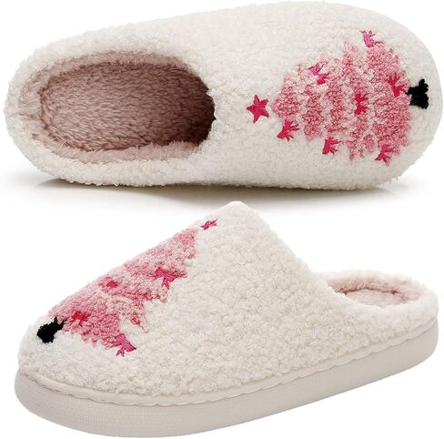 Christmas Slippers For Women Men Women's Cozy House Slippers With a Classic Plaid Pattern In Red And Black For Christmas Indoor Outdoor in Saudi Arabia