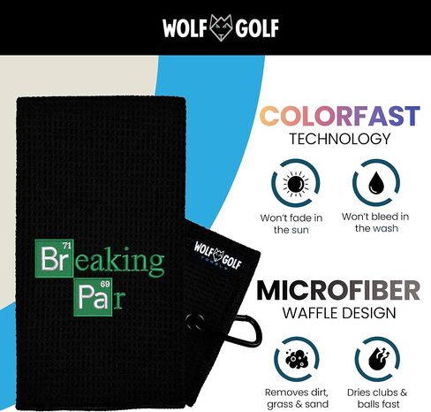 مناشف Wolf Golf - قد يكون معكم المناشف الجولف - ملحقات الجولف للرجال - هدايا الجولف للرجال - منشفة غولف مضحكة. in Kuwait