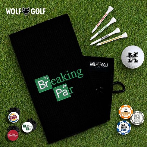 مناشف Wolf Golf - قد يكون معكم المناشف الجولف - ملحقات الجولف للرجال - هدايا الجولف للرجال - منشفة غولف مضحكة. in Kuwait