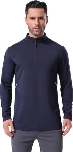 Men's High-Performance Half-Zip Long-Sleeve Quick-Dry Athletic Sweatshirt for Fitness, Running in Saudi Arabia
