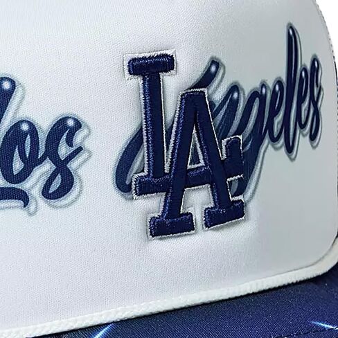 قبعة سائق الشاحنة الأمامية من Mitchell & Ness LA Los Angeles Dodgers Airbrush Foam Front، قبعة قابلة للتعديل باللون الأزرق الملكي in Saudi Arabia