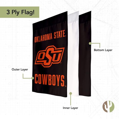 Desert Cactus Oklahoma State University OSU Garden Flag – 19 x 12 inch Oklahoma State Cowboys Banner, For Outdoor Display and Events (Design C) in Saudi Arabia