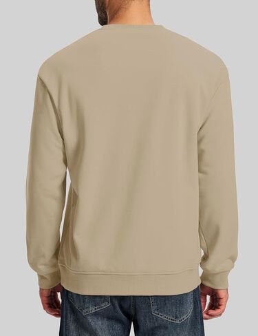 MAGCOMSEN Men's Crewneck Sweatshirt Sherpa Lined Casual Fleece Pullover Thermal Winter Warm Heavyweight Cotton SweatShirts in Saudi Arabia